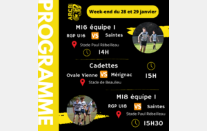 PROGRAMME DU WEEK-END (28 &amp; 29 janvier)