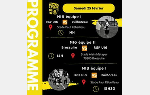 PROGRAMME DU WEEK-END (25 février)